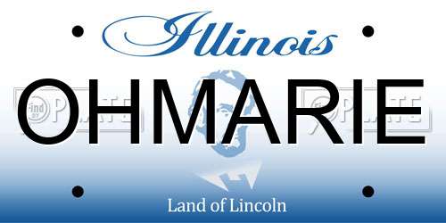 OHMARIE Illinois License Plate