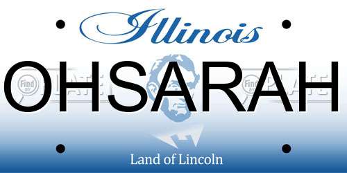 OHSARAH Illinois License Plate