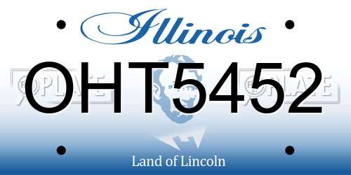 OHT5452 Illinois License Plate
