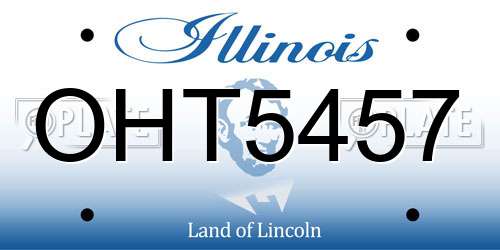 OHT5457 Illinois License Plate