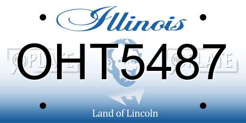 OHT5487 Illinois License Plate
