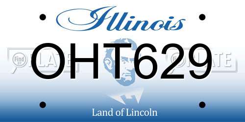 OHT629 Illinois License Plate