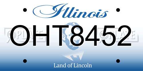 OHT8452 Illinois License Plate