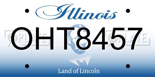 OHT8457 Illinois License Plate