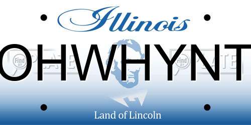 OHWHYNT Illinois License Plate