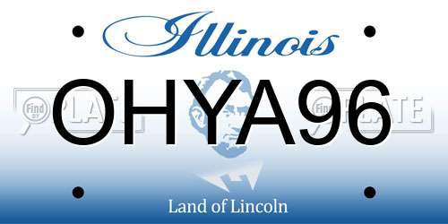 OHYA96 Illinois License Plate
