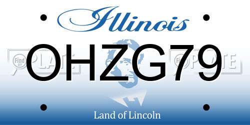 OHZG79 Illinois License Plate