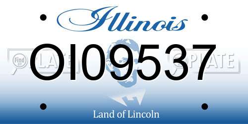 OI09537 Illinois License Plate