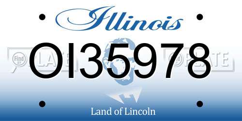 OI35978 Illinois License Plate