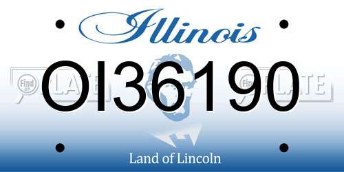 OI36190 Illinois License Plate