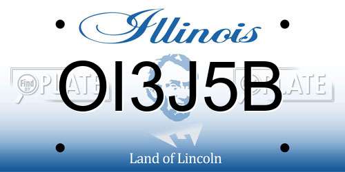 OI3J5B Illinois License Plate