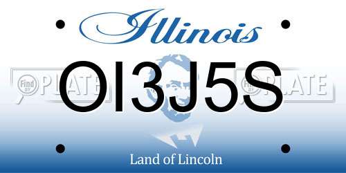 OI3J5S Illinois License Plate