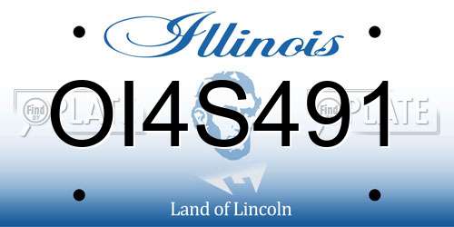 OI4S491 Illinois License Plate