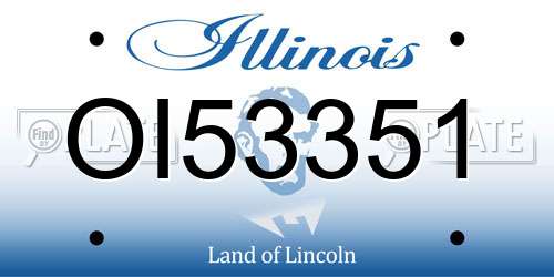 OI53351 Illinois License Plate