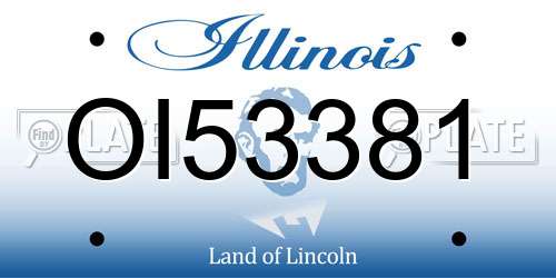 OI53381 Illinois License Plate