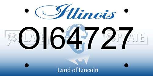 OI64727 Illinois License Plate