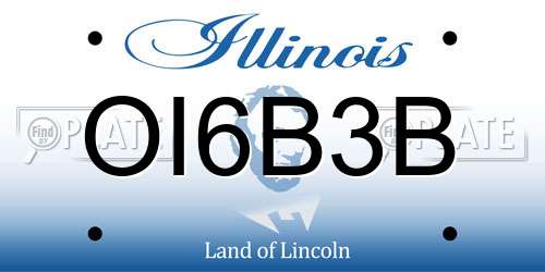 OI6B3B Illinois License Plate
