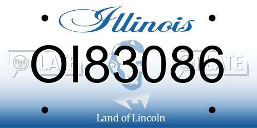 OI83086 Illinois License Plate