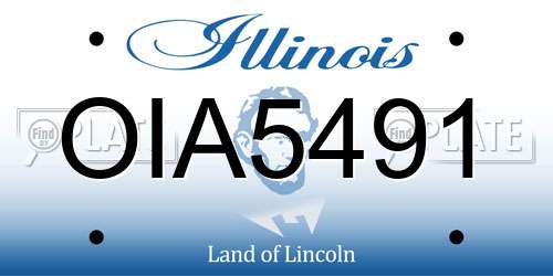 OIA5491 Illinois License Plate