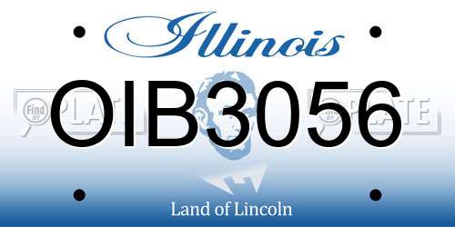 OIB3056 Illinois License Plate