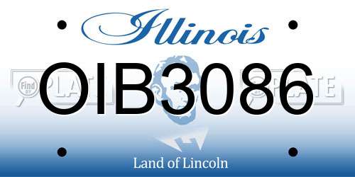 OIB3086 Illinois License Plate