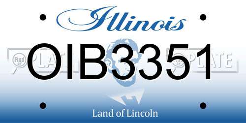 OIB3351 Illinois License Plate