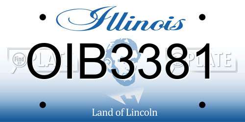 OIB3381 Illinois License Plate