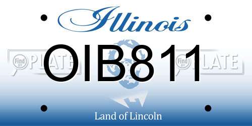 OIB811 Illinois License Plate
