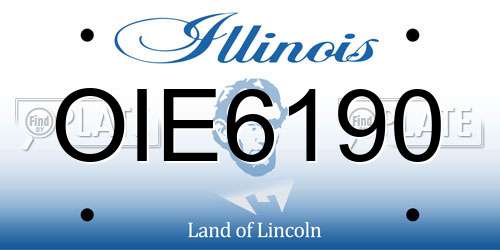 OIE6190 Illinois License Plate