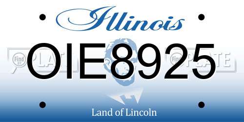 OIE8925 Illinois License Plate