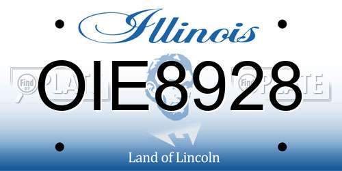OIE8928 Illinois License Plate