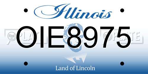 OIE8975 Illinois License Plate