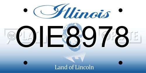 OIE8978 Illinois License Plate