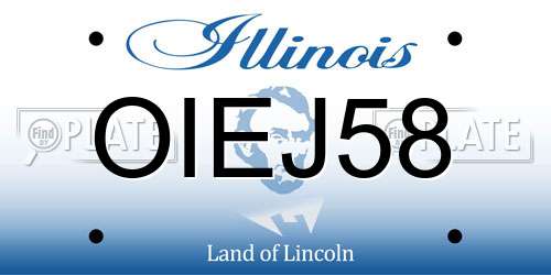 OIEJ58 Illinois License Plate