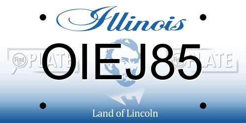 OIEJ85 Illinois License Plate