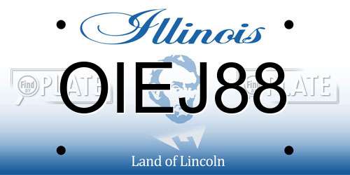 OIEJ88 Illinois License Plate
