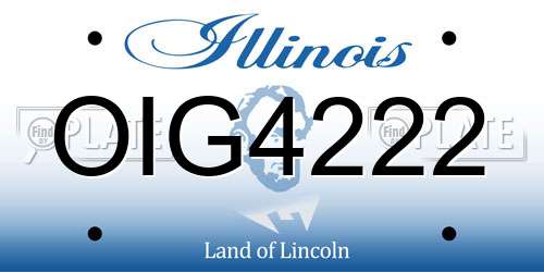 OIG4222 Illinois License Plate