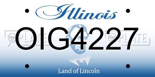 OIG4227 Illinois License Plate