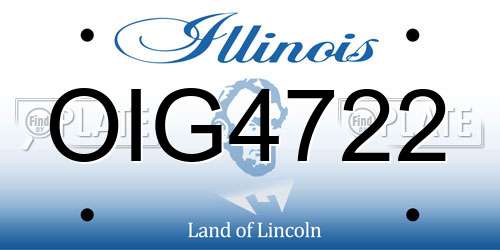 OIG4722 Illinois License Plate