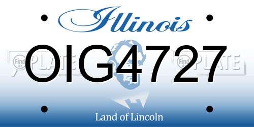 OIG4727 Illinois License Plate