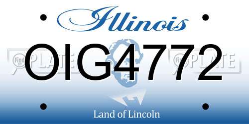 OIG4772 Illinois License Plate
