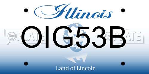 OIG53B Illinois License Plate