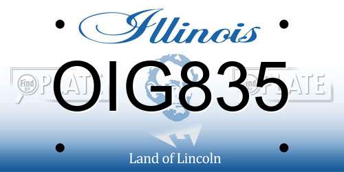 OIG835 Illinois License Plate