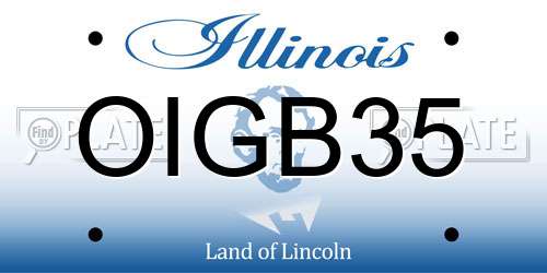 OIGB35 Illinois License Plate