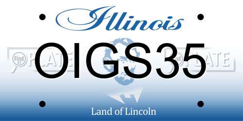 OIGS35 Illinois License Plate