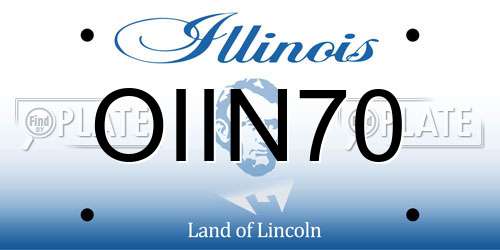 OIIN70 Illinois License Plate