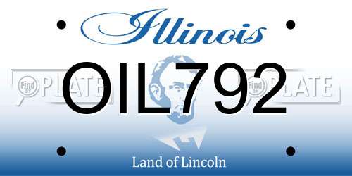 OIL792 Illinois License Plate