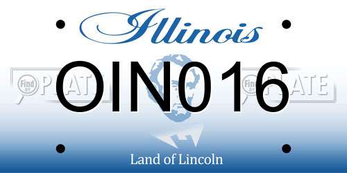 OIN016 Illinois License Plate
