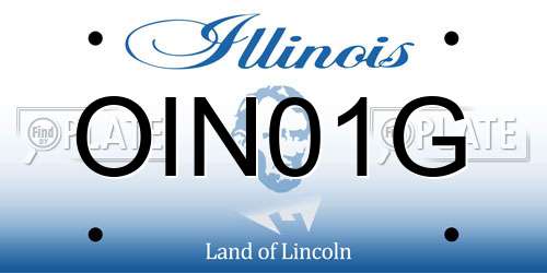 OIN01G Illinois License Plate