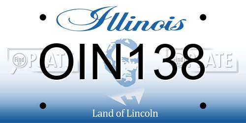 OIN138 Illinois License Plate